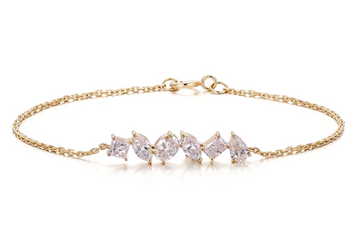 14k Gold Minimalist Multi-Shape Lab Diamond Bracelet
