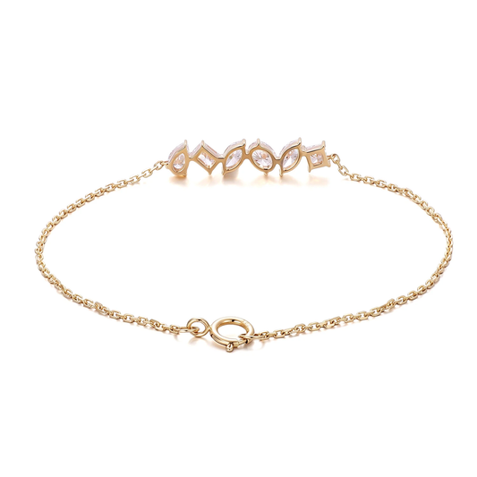 14k Gold Minimalist Multi-Shape Lab Diamond Bracelet
